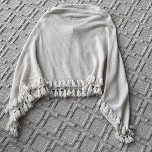 Lilly Pulitzer Cashmere Cream Fringed Shawl - One Size